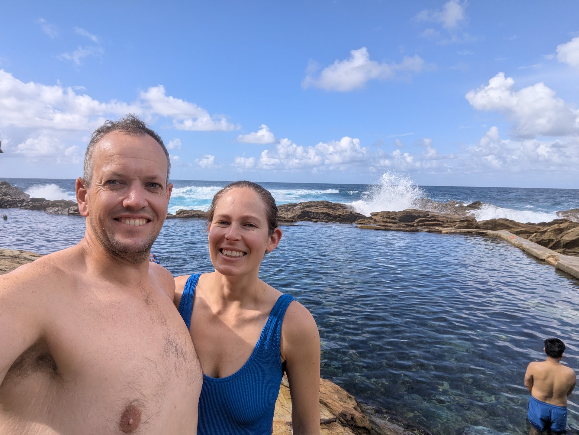 Preparing for a dip in the Bermagui Blue Pool